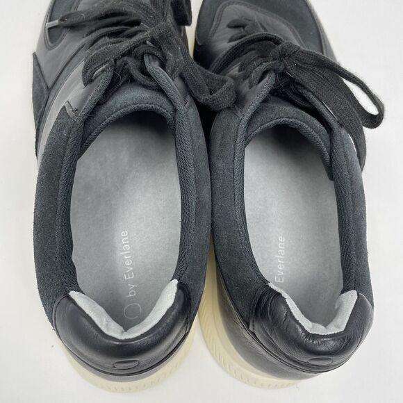 EVERLANE Mens The Trainer Lace-Up Black Leather Sneakers EUC Sz 13 - Picture 8 of 11